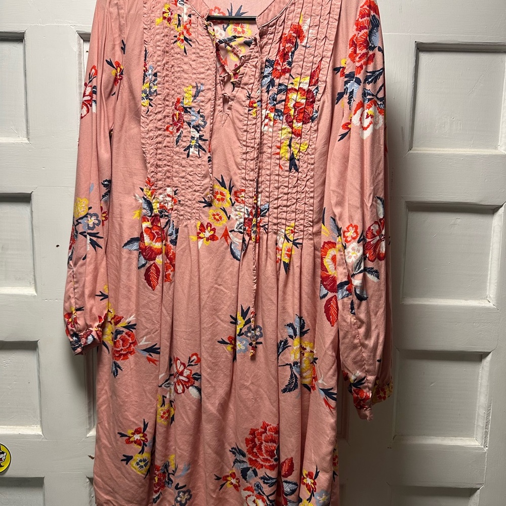 Old Navy Pink Floral Long Sleeve Dress